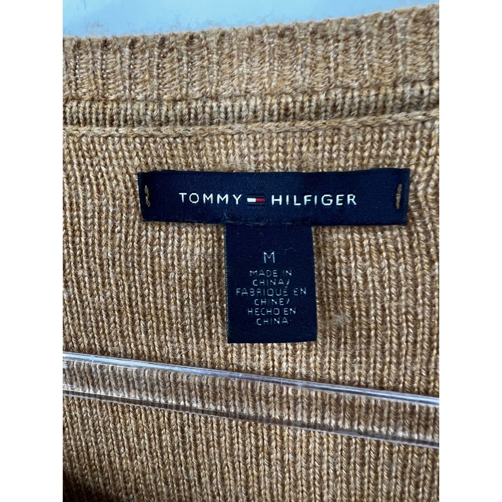 Tommy Hilfiger Women's Sweater Medium Cable Knit‎ Pullover Stretch Buckles Brown - Picture 2 of 9